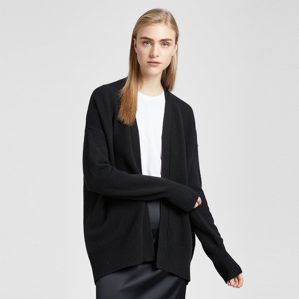 Theory - Cashmere Oversized Open-Front Cardigan - Black